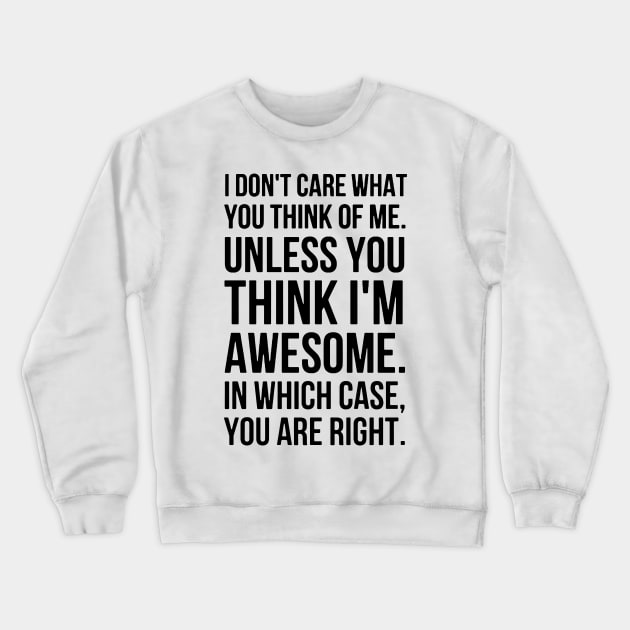 I DON'T CARE Crewneck Sweatshirt by TheCosmicTradingPost